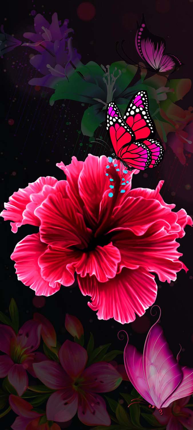 Butterfly On Flower iPhone Wallpaper HD