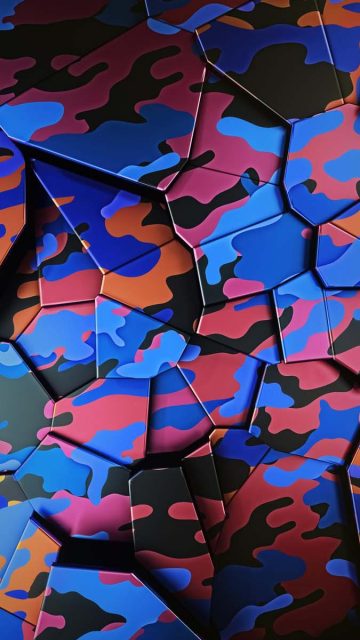 Colourful Camouflage iPhone Wallpaper HD