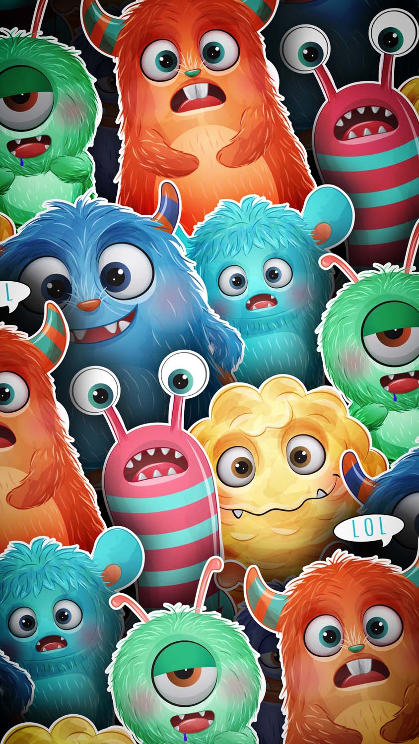 Cute Monsters iPhone Wallpaper HD