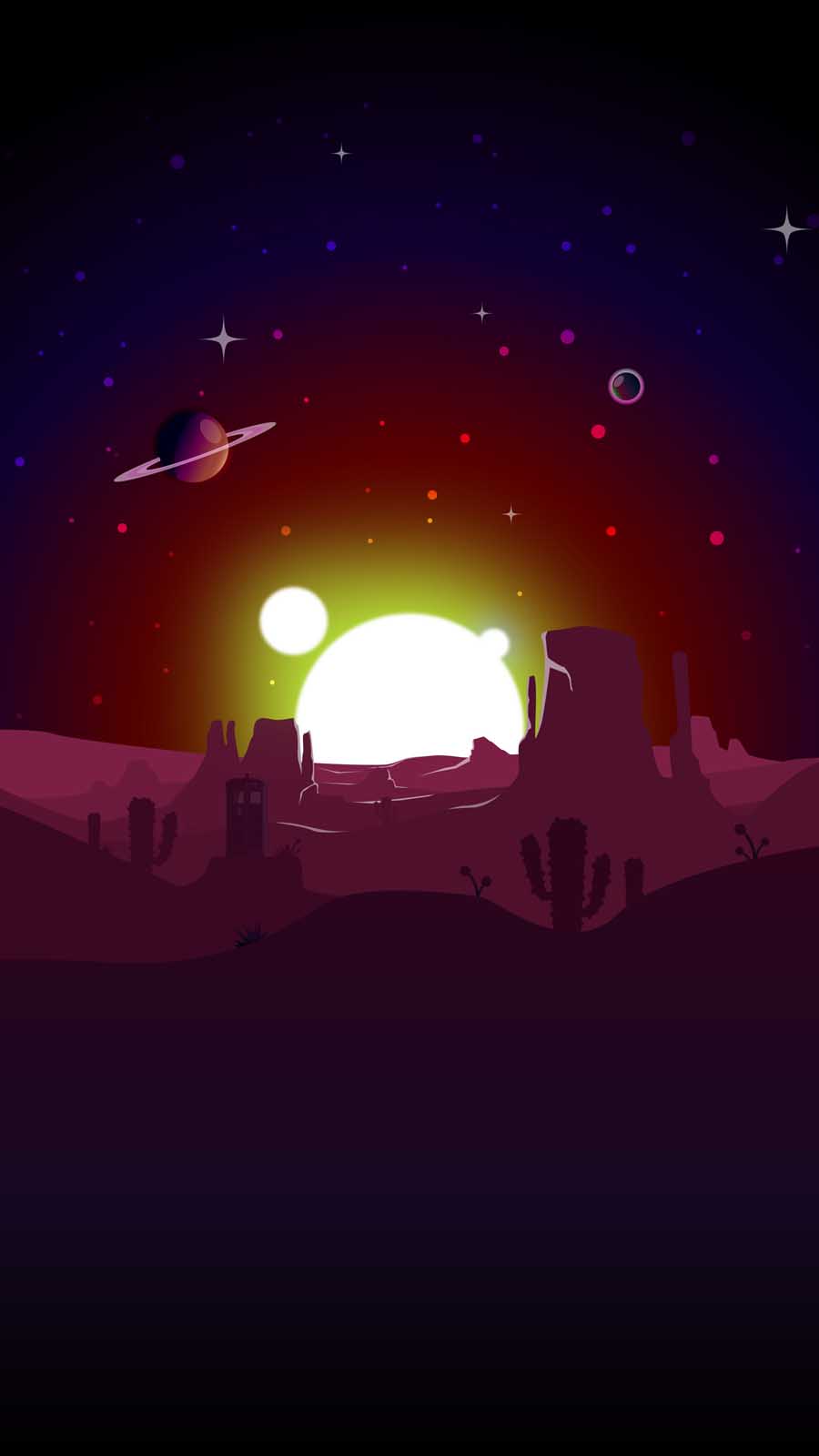 Desert in Space iPhone Wallpaper HD