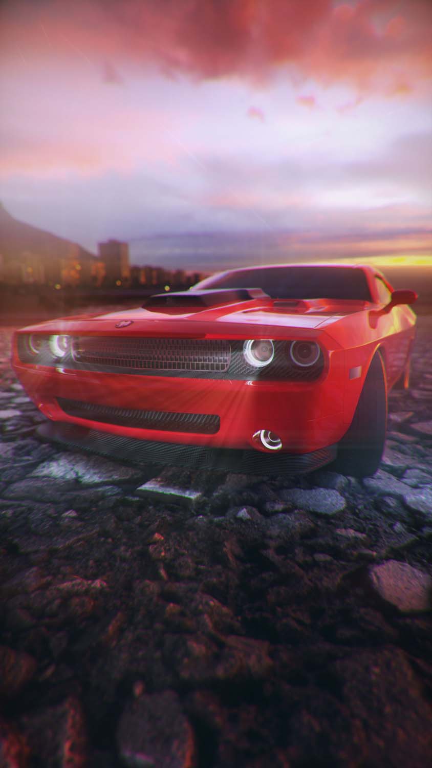 Dodge Challenger Muscle Car iPhone Wallpaper HD