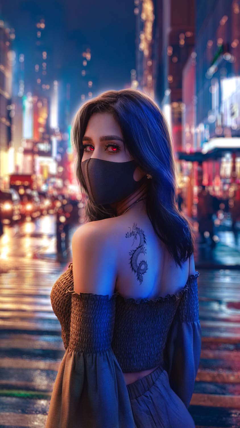 Dragon Tattoo Girl iPhone Wallpaper HD