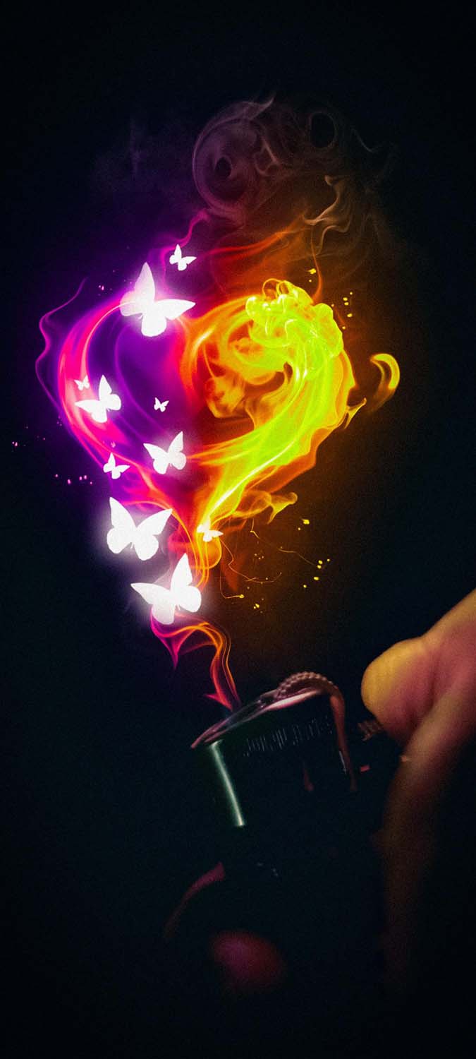 Fire Heart iPhone Wallpaper HD