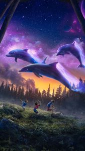 Flying Dolphins iPhone Wallpaper HD