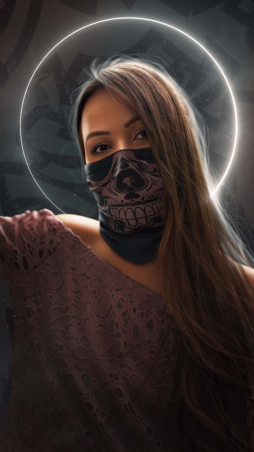 Ghost Mask Girl iPhone Wallpaper HD 1