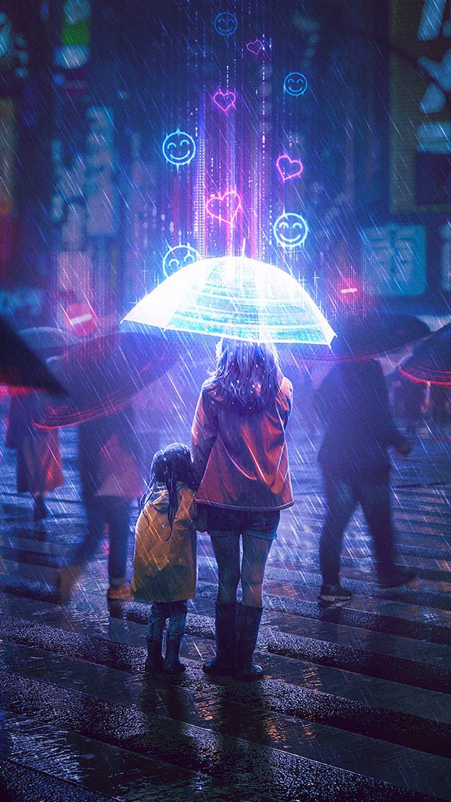 Glowing Umbrella iPhone Wallpaper HD
