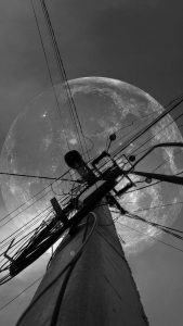 Moon Power Grid iPhone Wallpaper HD