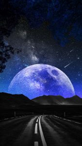 Moon Rise Road iPhone Wallpaper HD