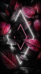 Neon Foliage Rhombus Art iPhone Wallpaper HD