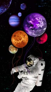 Planet Balloons iPhone Wallpaper HD