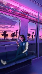 Retro Sunset Vibes iPhone Wallpaper HD