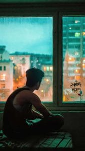 Sadness Through window iPhone Wallpaper HD