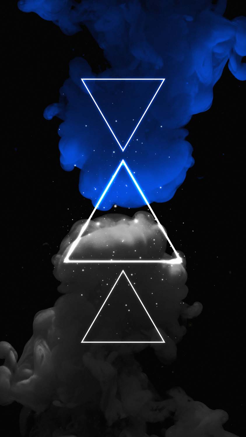 Smoke and Neon Triangle iPhone Wallpaper HD