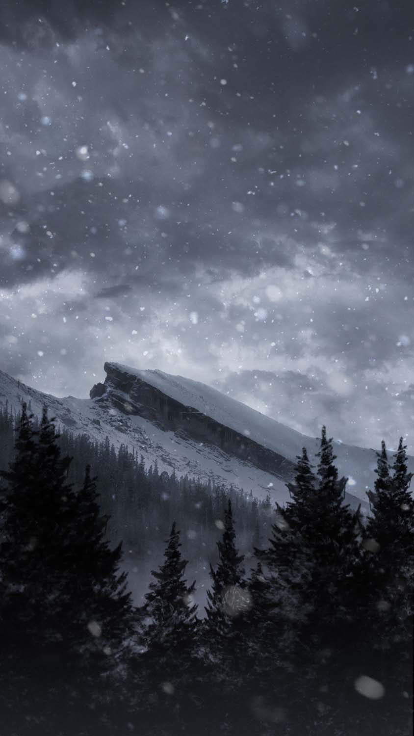 Snowfall Mountain iPhone Wallpaper HD
