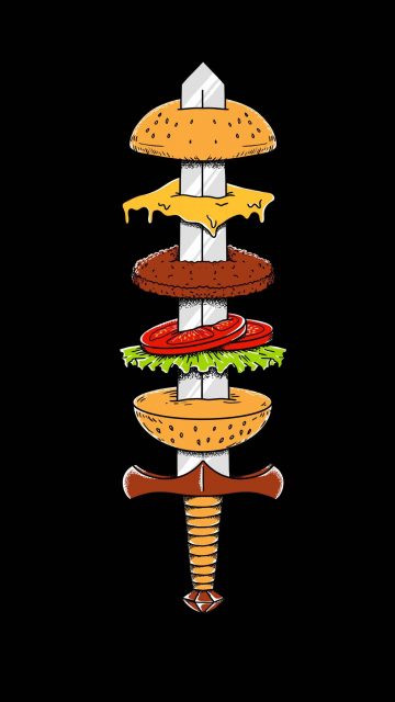 Sword Burger iPhone Wallpaper HD