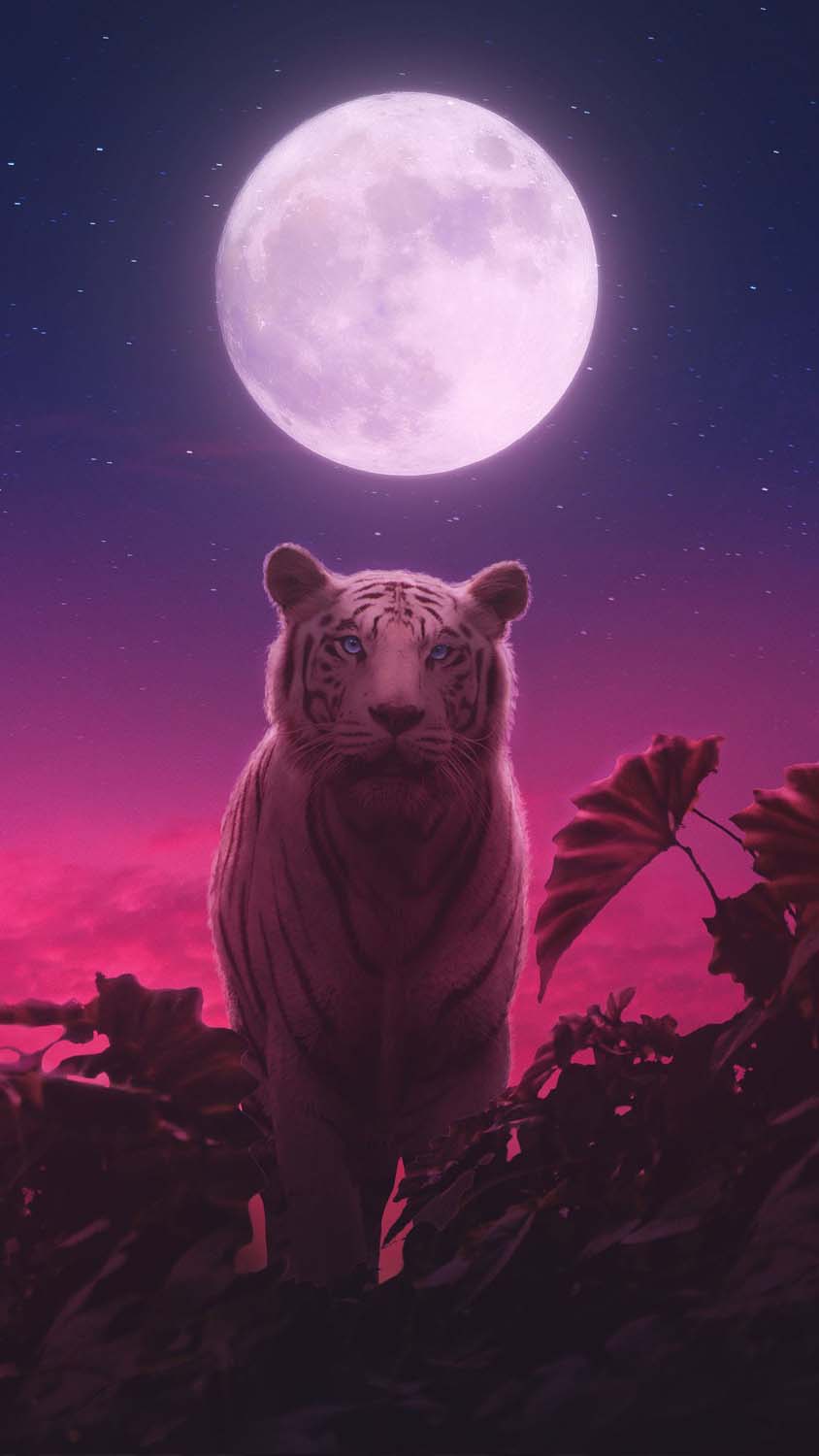 Tiger Moon iPhone Wallpaper HD