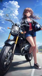 Biker Girl Anime iPhone Wallpaper HD Biker Girl Anime iPhone Wallpaper HD