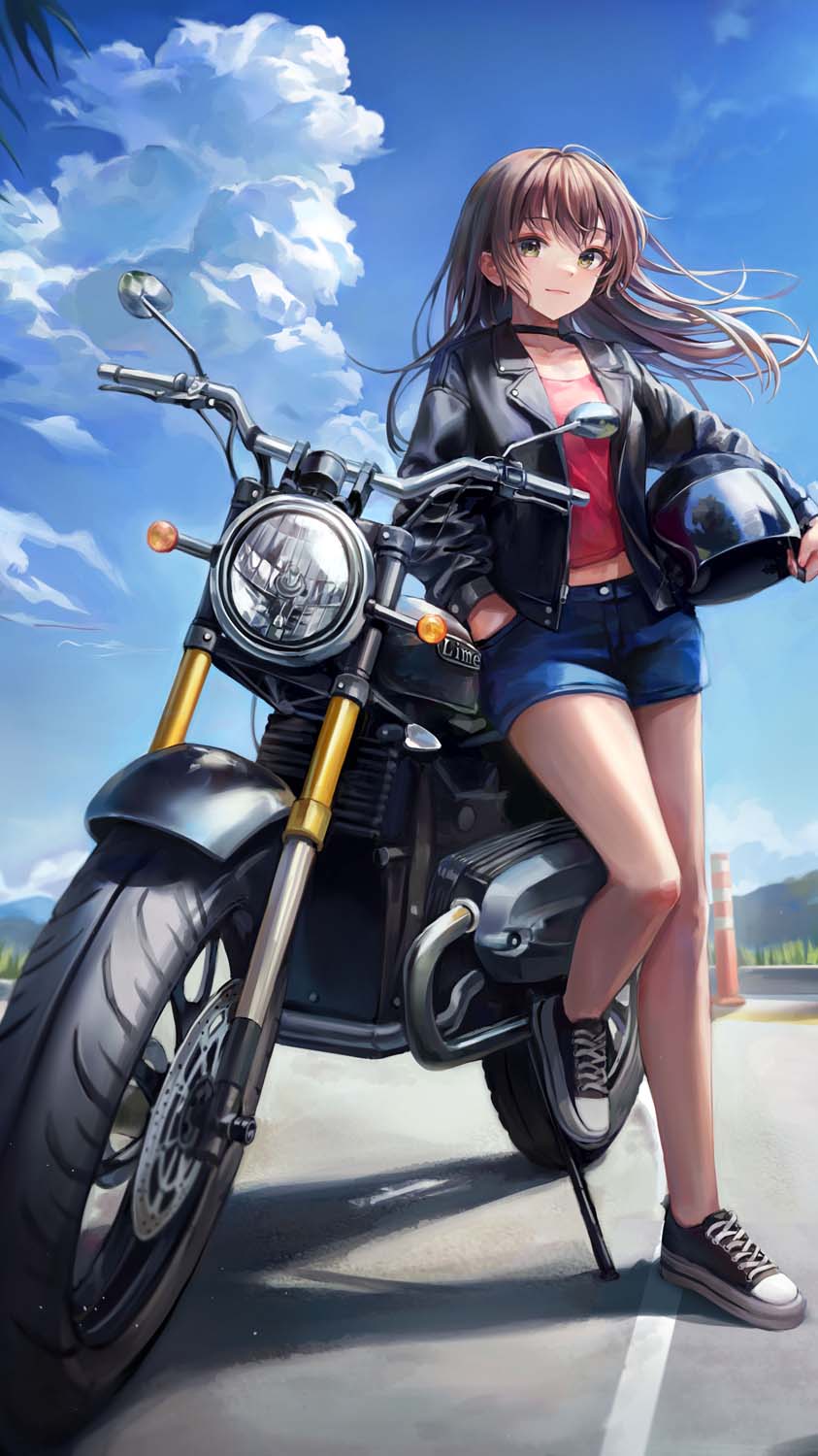 Biker Girl Anime iPhone Wallpaper HD