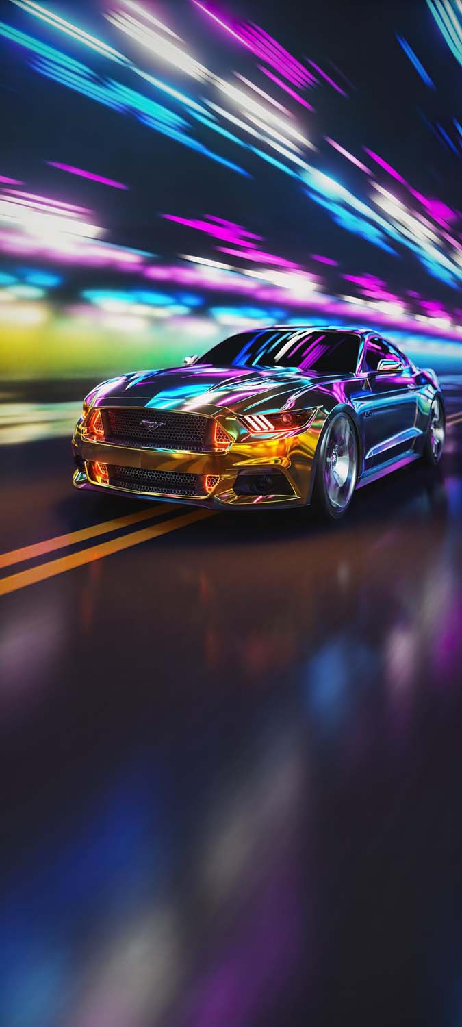 Chrome Mustang iPhone Wallpaper HD