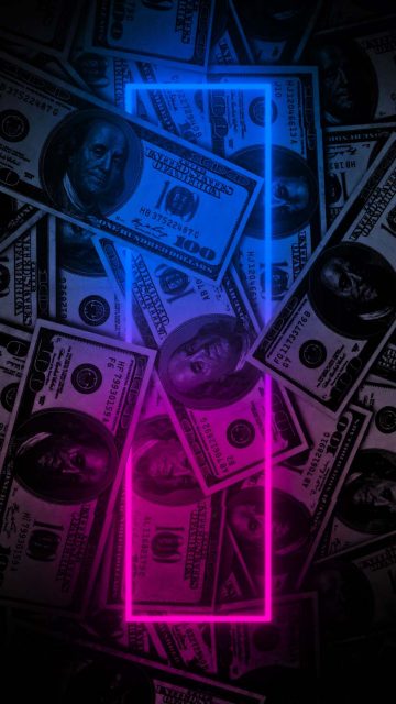 Dollars Neon iPhone Wallpaper HD