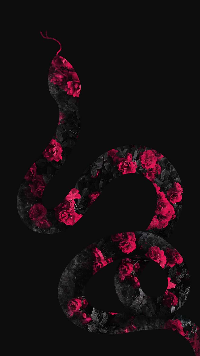 Flower Snake Dark iPhone Wallpaper HD
