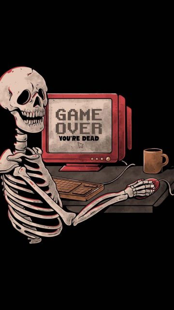 Game Over Skull iPhone Wallpaper HD