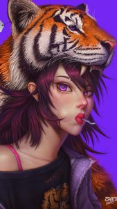 Girl with Lion Skin iPhone Wallpaper HD Girl with Lion Skin iPhone Wallpaper HD