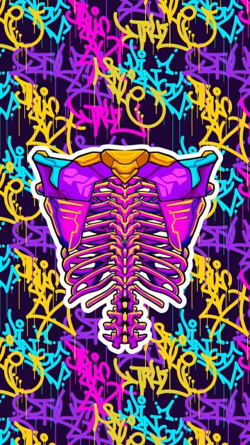 Graffiti Skeleton iPhone Wallpaper HD