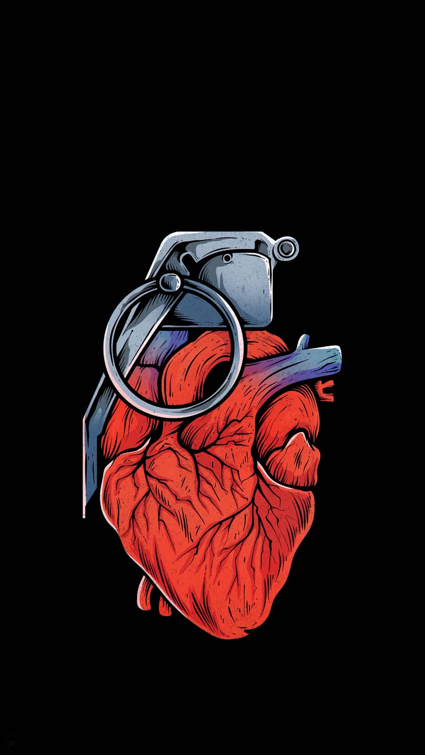 Heart Grenade iPhone Wallpaper HD