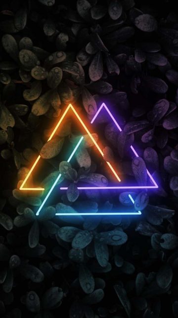 NEON TRIANGLE PATTERNS iPhone Wallpaper HD