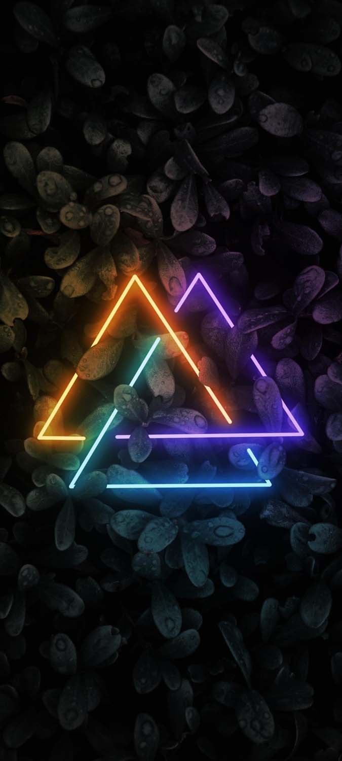 NEON TRIANGLE PATTERNS iPhone Wallpaper HD