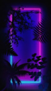 Neon Frame Rectangle iPhone Wallpaper HD