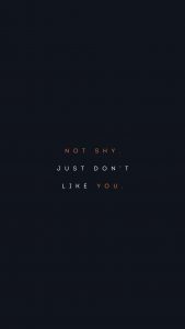 Not Shy Just Dont Like You iPhone Wallpaper HD