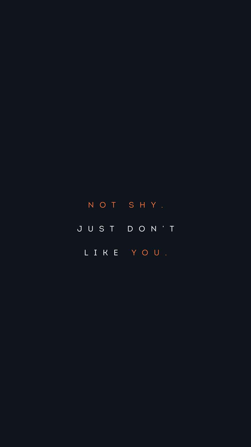 Not Shy Just Dont Like You iPhone Wallpaper HD