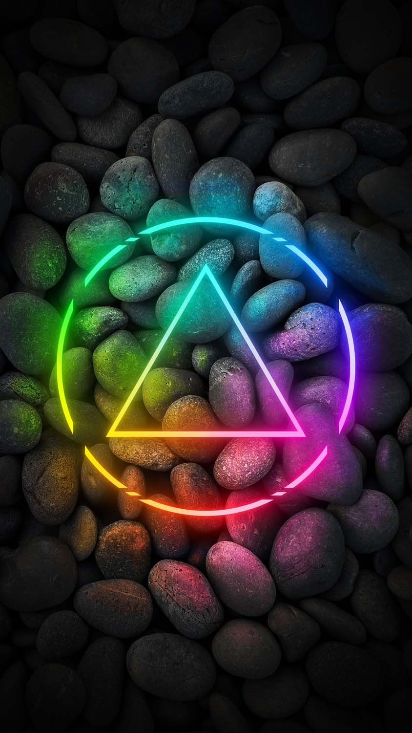 RGB Neon Stones iPhone Wallpaper HD