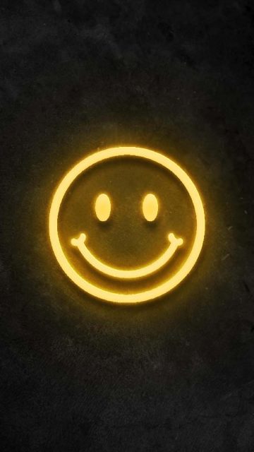 Smile Emoji Neon iPhone Wallpaper HD