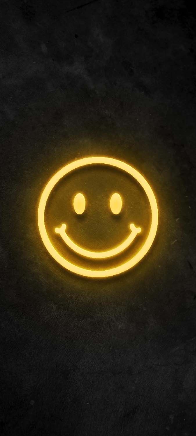 Smile Emoji Neon iPhone Wallpaper HD