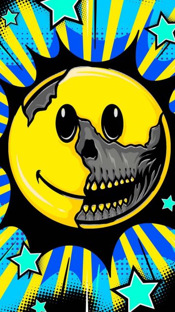 Smiley Skull Emoji iPhone Wallpaper HD