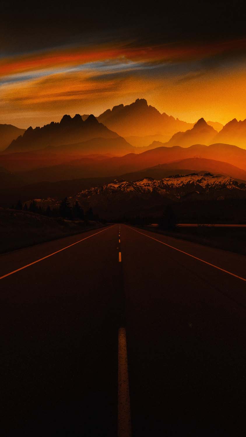 Sunrise Road iPhone Wallpaper HD