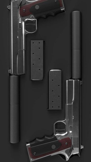 Suppressor Guns iPhone Wallpaper HD