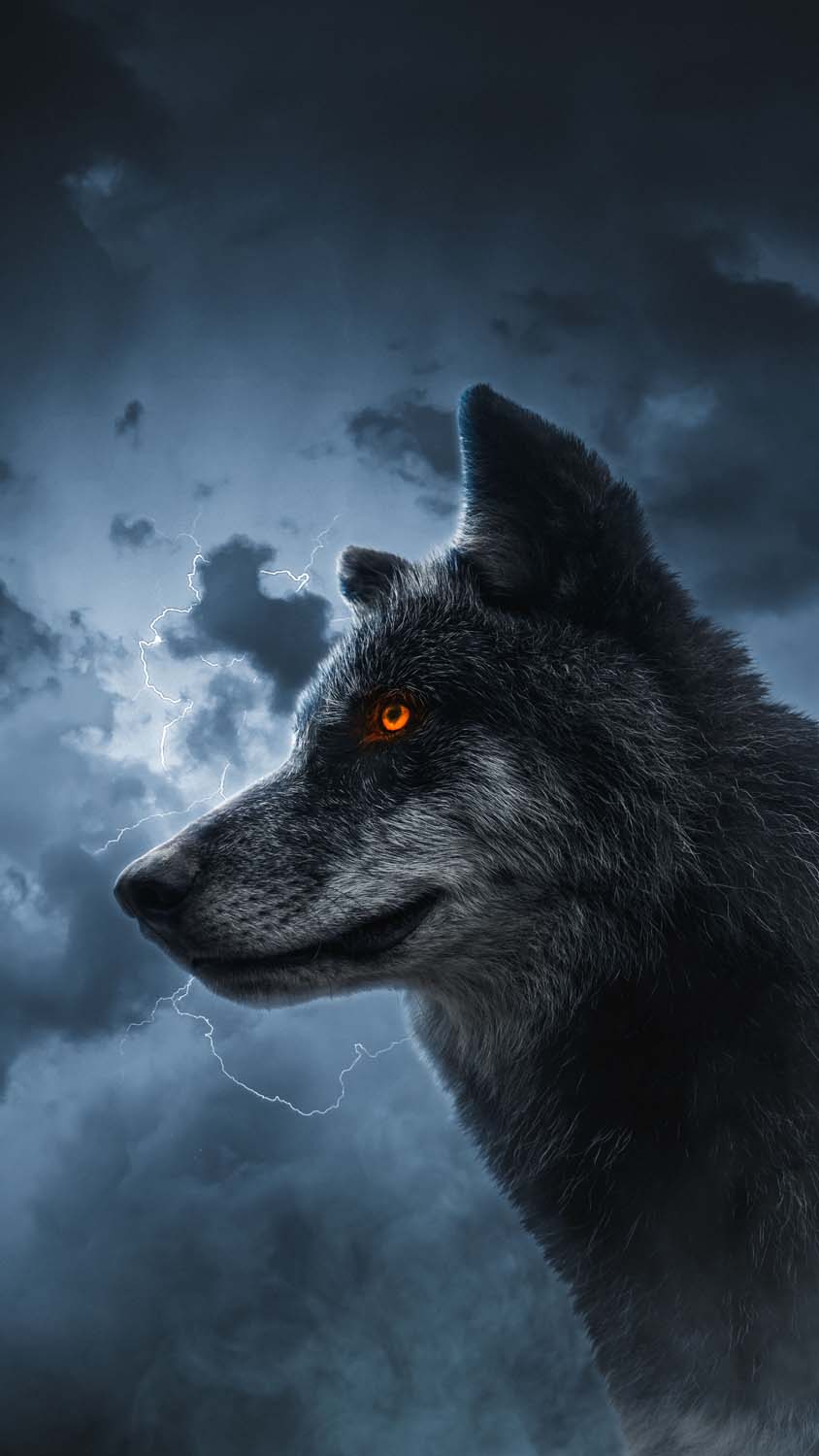 Thunder Wolf iPhone Wallpaper HD