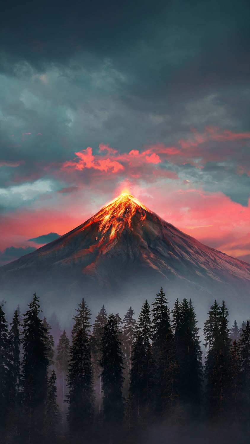 Volcano Eruption iPhone Wallpaper HD
