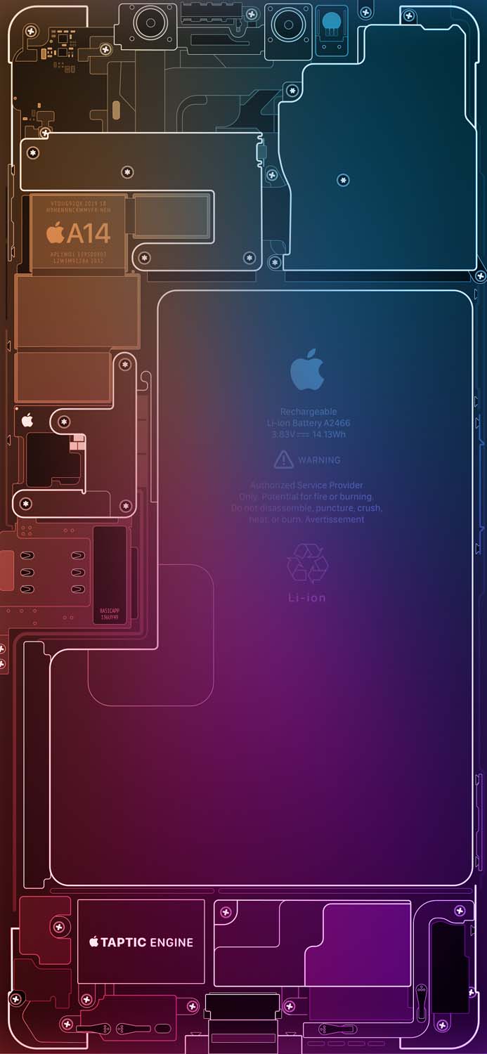 iPhone Back Rainbow Mechanical Wallpaper