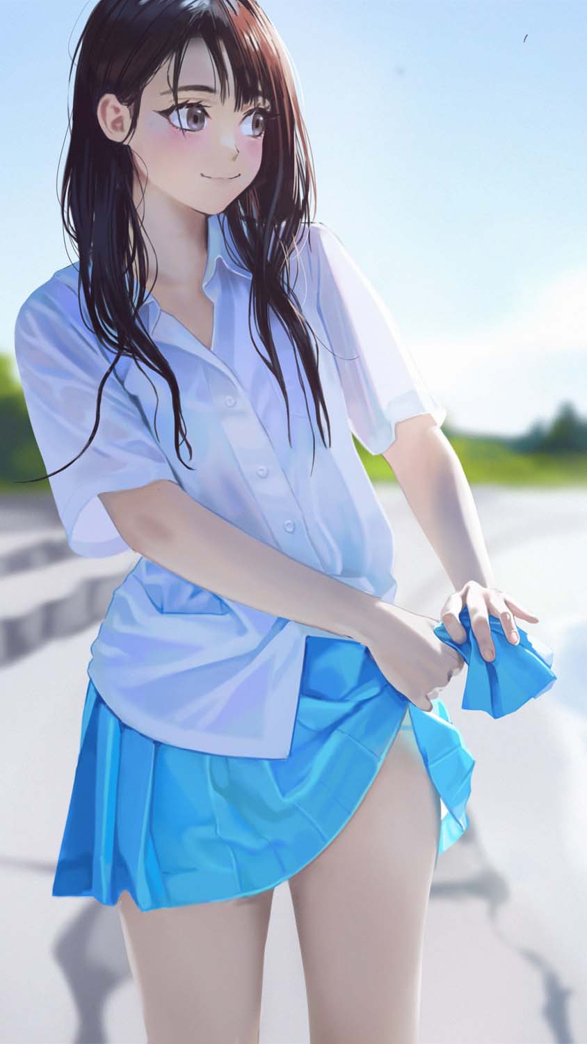 Beach Girl Anime iPhone Wallpaper HD 1