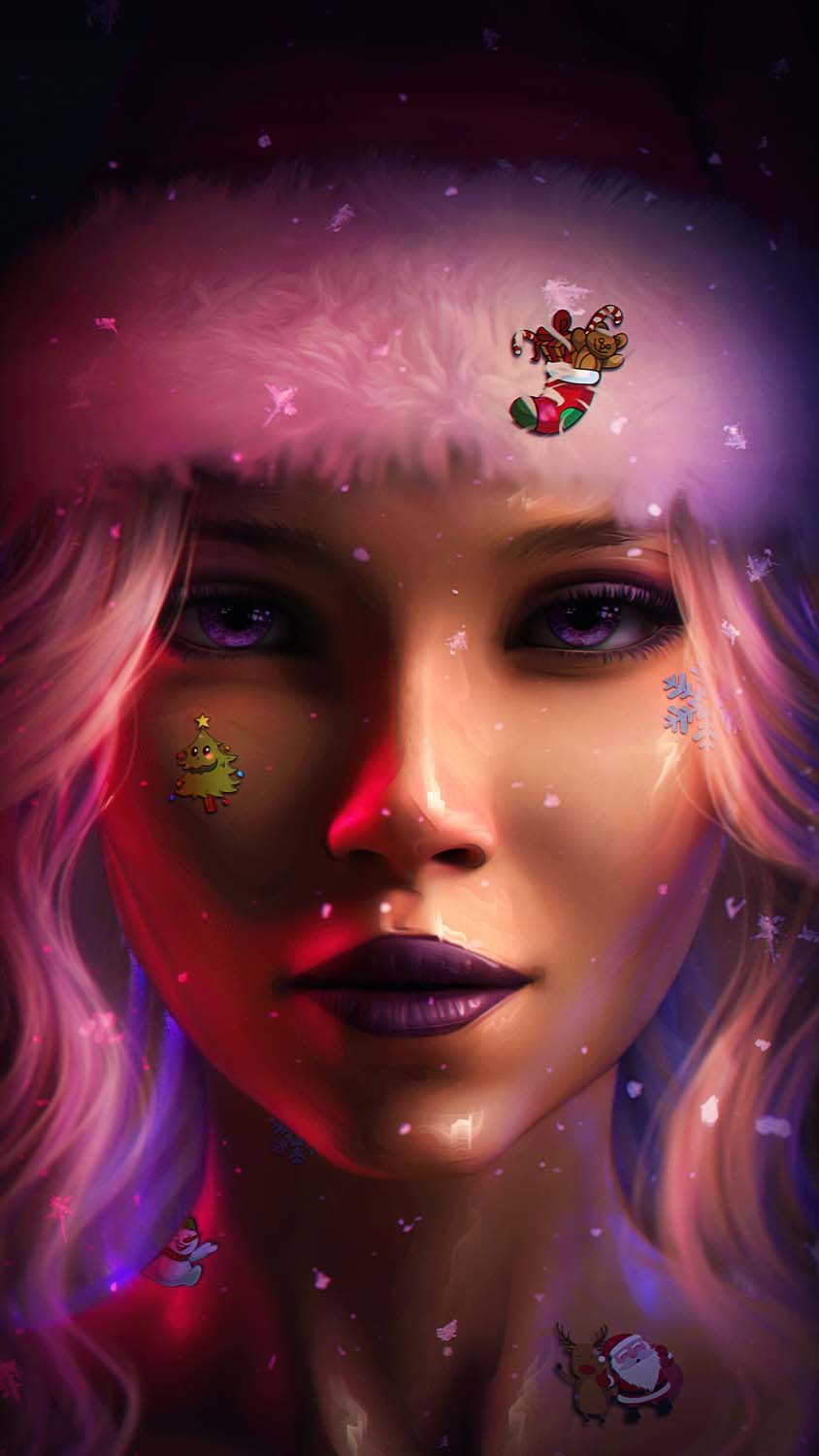 Christmas Girl iPhone Wallpaper HD