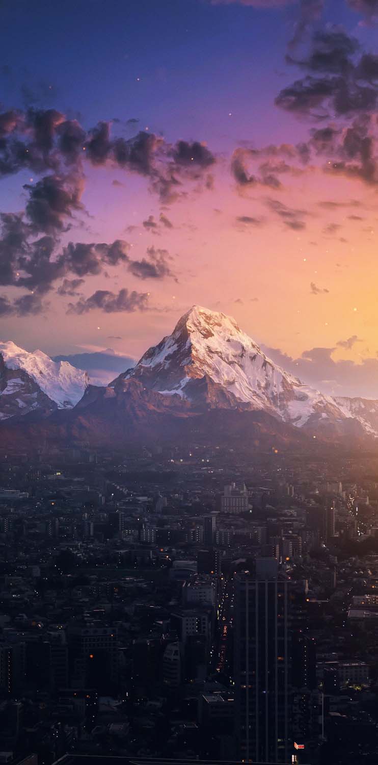 City Mountain iPhone Wallpaper HD