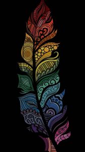 Colourful Feather Pattern iPhone Wallpaper HD