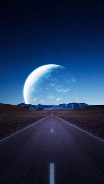 Extraterrestrial Road 4K iPhone Wallpaper HD