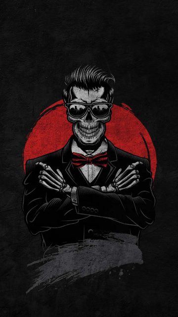 Gentleman Skull iPhone Wallpaper HD