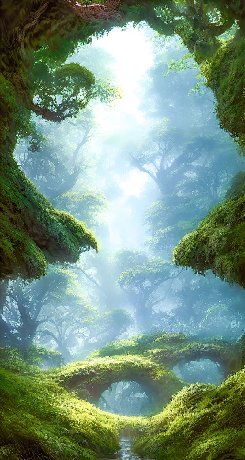 Green Scifi Forest iPhone Wallpaper HD